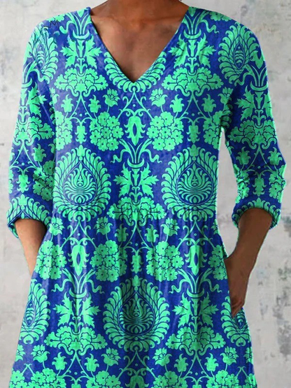Blusa Mujer Larga Cuello en V Ajuste Holgado