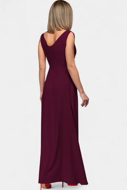 Vestido Maxi Mujer Escote en V con Abertura