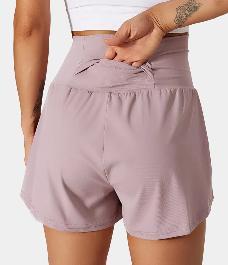 Short deportivo mujer Algodón Cintura Alta Bolsillos