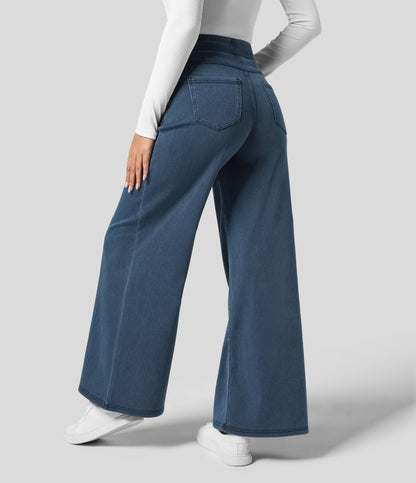Pantalón Mujer Cintura Alta Corte Ancho Diseño Suelto