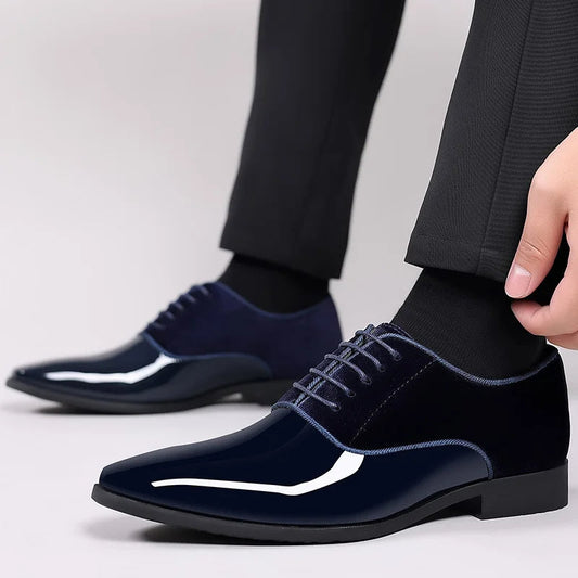 Zapatos de vestir hombre con cordones piel brillante elegante - Mavetta