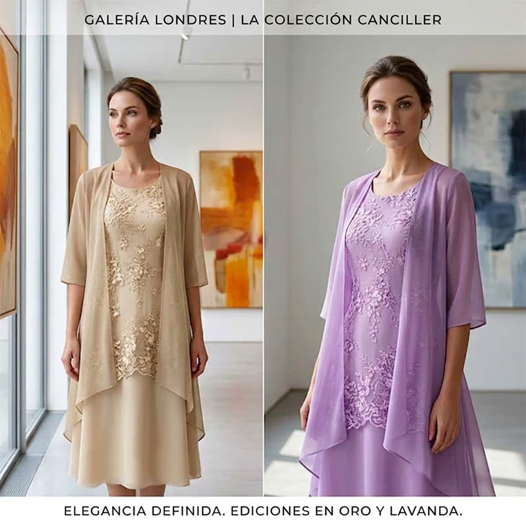 Conjunto mujer vestido y chaqueta elegante