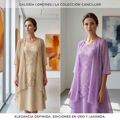 Conjunto mujer vestido y chaqueta elegante