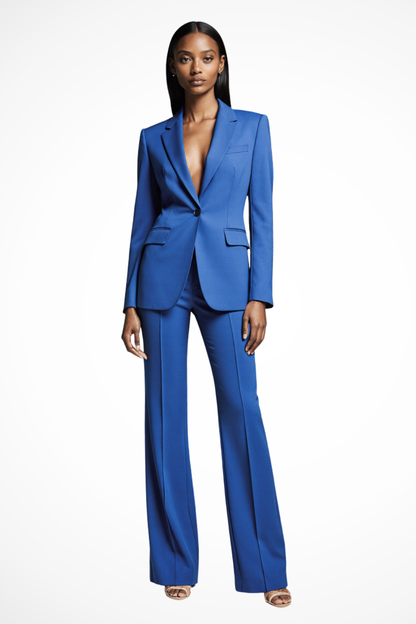 Conjunto Mujer Blazer Estructurado y Pantalones Pierna Ancha
