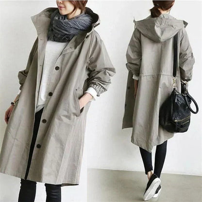 Gabardina Mujer Impermeable Oversize Largo Medio - Mavetta