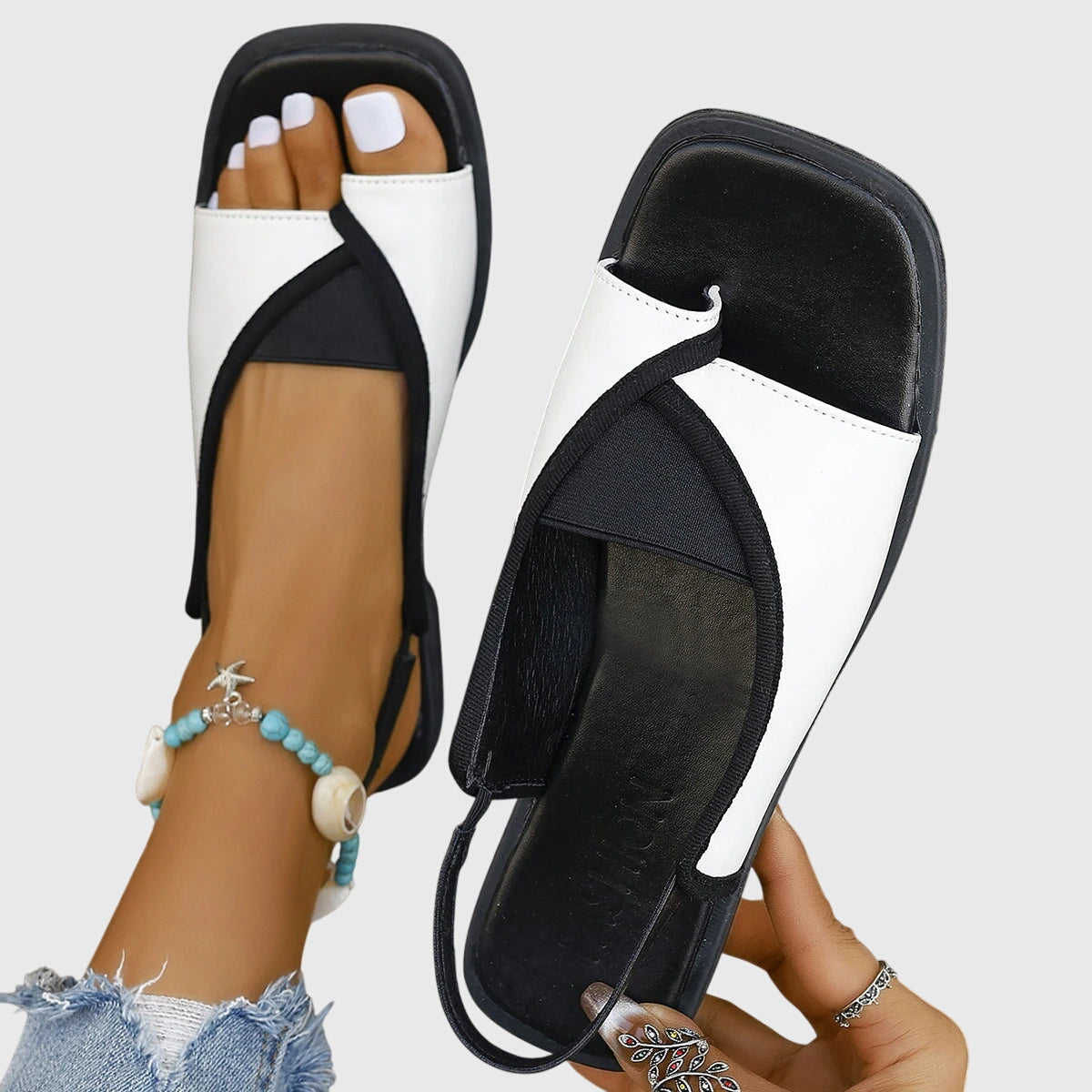 Sandalias Mujer Ortopédicas Tiras Elegantes Plantilla Ergonómica