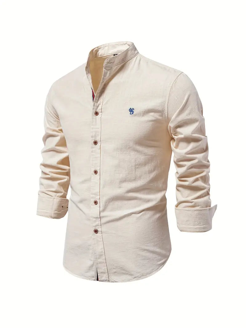 Camisa casual hombre botones manga larga entretiempo