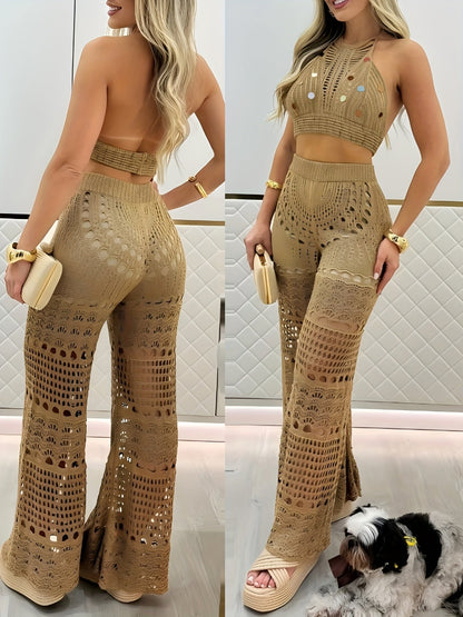 Conjunto Mujer Blusa Fluida y Pantalón Ancho Verano