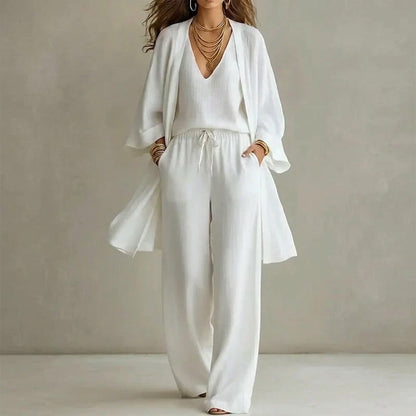 Conjunto Mujer Tres Piezas Elegante Ajuste Clásico