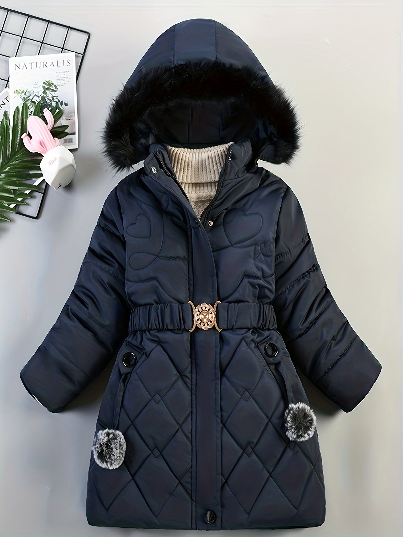 Abrigo Invierno Niña con Capucha Acolchado
