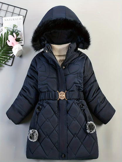 Abrigo Invierno Niña con Capucha Acolchado