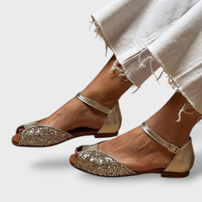 Sandalias Mujer Tacón Bajo Tiras Cruzadas