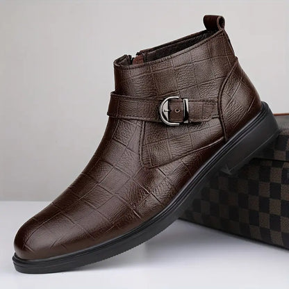 Botines hombre de cuero con cremallera estilo casual cómodos
