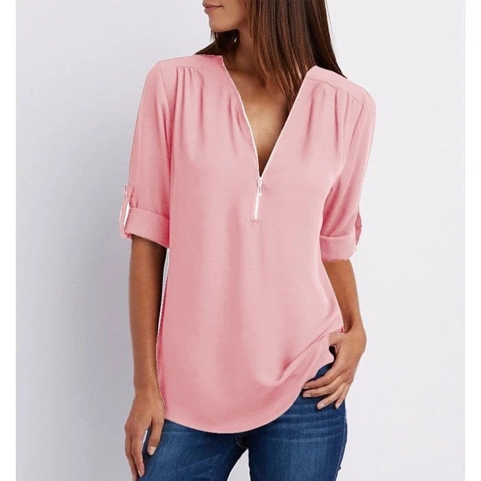 mujer de tejido suave diseño moderno media cremallera