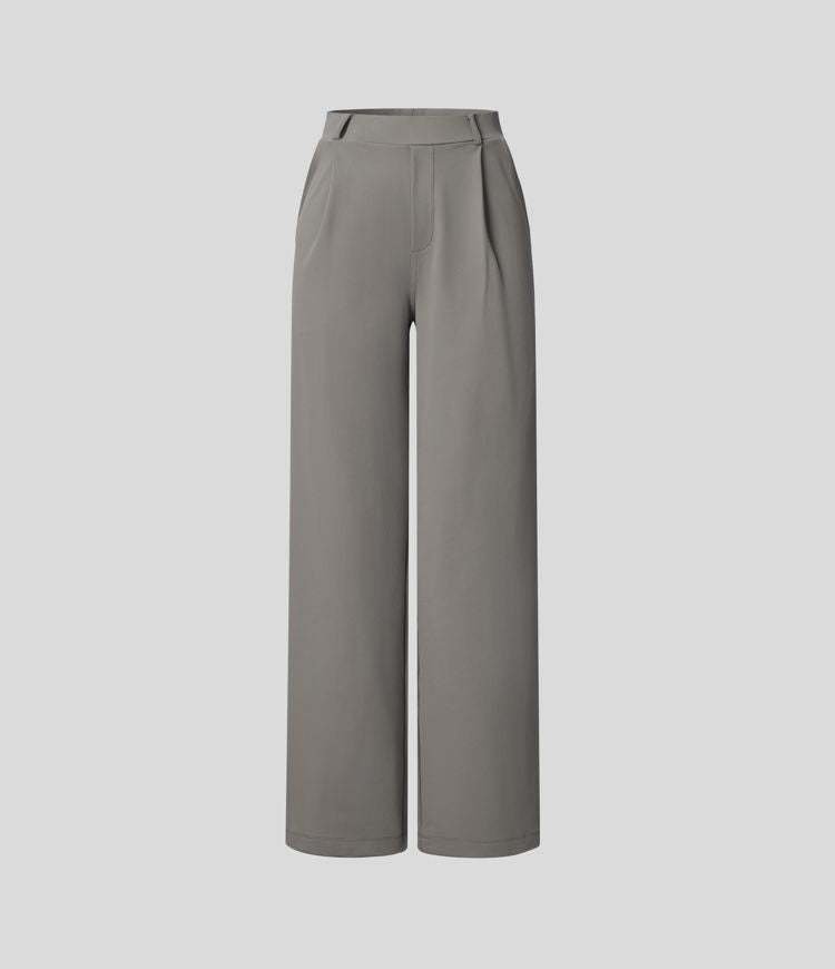 Pantalones Mujer Talle Alto Pierna Ancha Corte Amplio