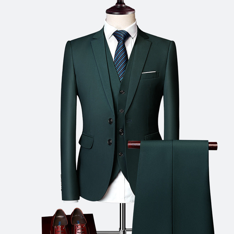 Traje Hombre Tres Piezas Clásico Ajuste Regular