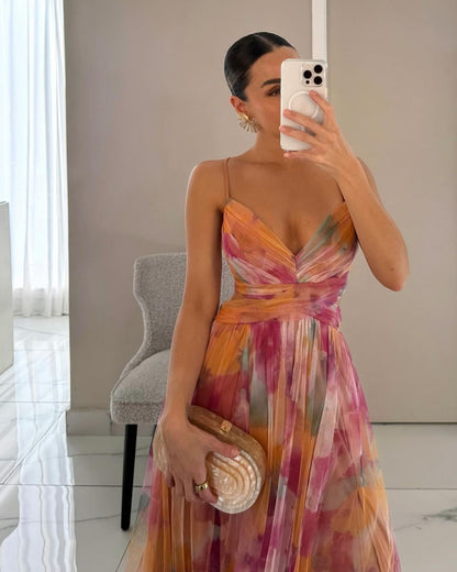 Vestido maxi mujer ligero floral verano elegante - Mavetta