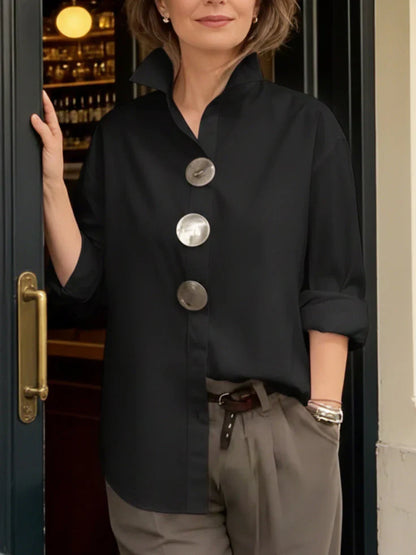 Camisa Mujer Oversize Botones Decorativos