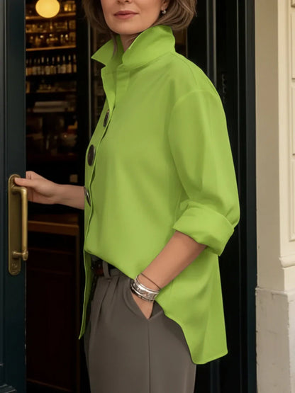 Camisa Mujer Oversize Botones Decorativos