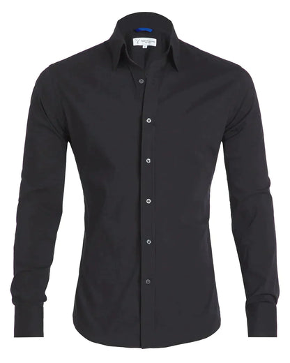 Camisa Hombre Manga Larga Cremallera Cuello Clásico