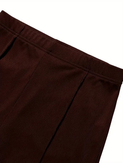 Pantalón Campana Mujer Tela Suave Ajuste Amplio