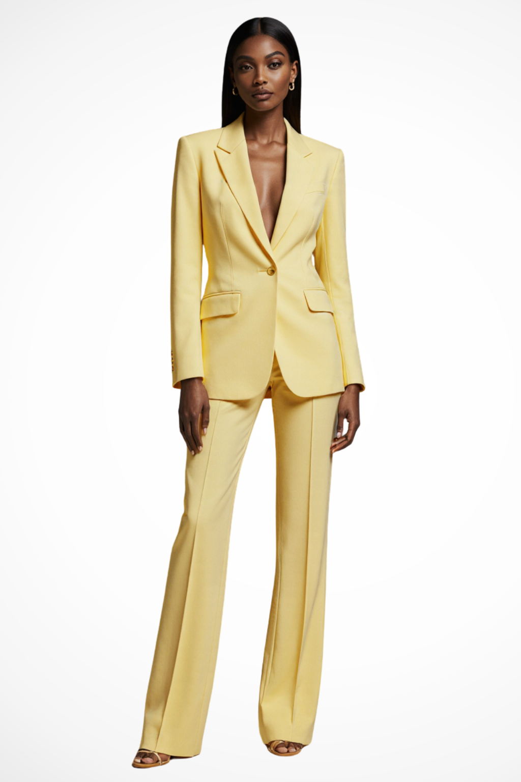 Conjunto Mujer Blazer Estructurado y Pantalones Pierna Ancha