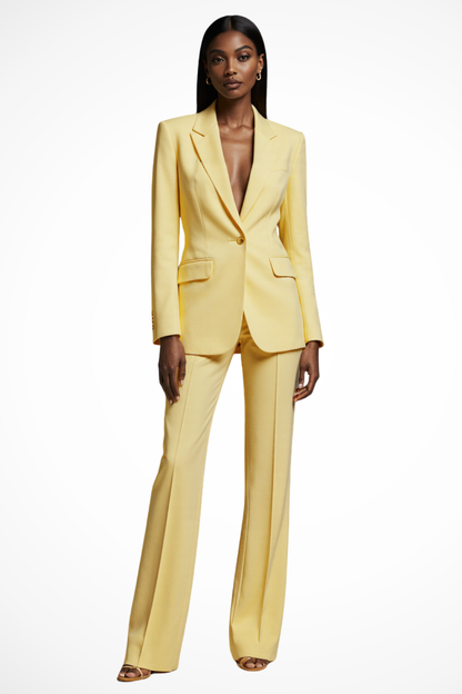 Conjunto Mujer Blazer Estructurado y Pantalones Pierna Ancha
