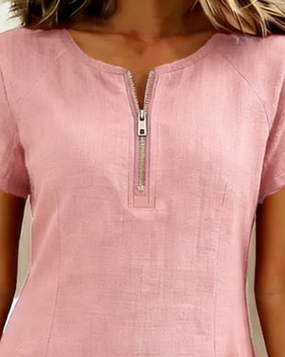 Vestido recto mujer con cremallera y bolsillos