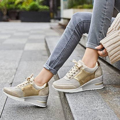 Zapatillas Mujer con Cuña y Diseño Deportivo Elegante - Mavetta