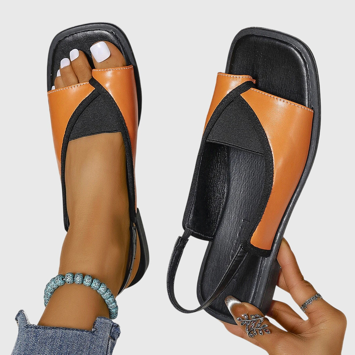 Sandalias Mujer Ortopédicas Tiras Elegantes Plantilla Ergonómica