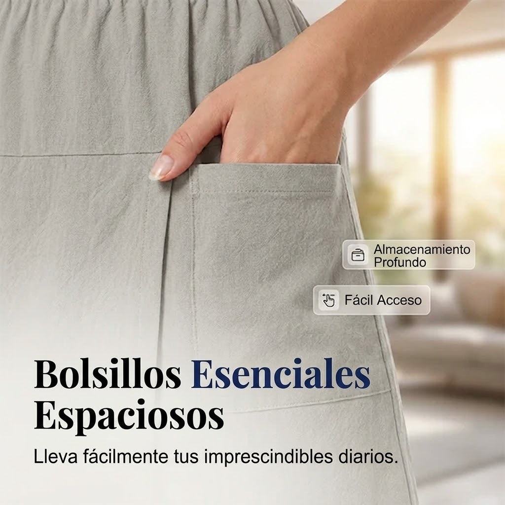 Falda Pantalón Mujer Casual Cintura Elástica