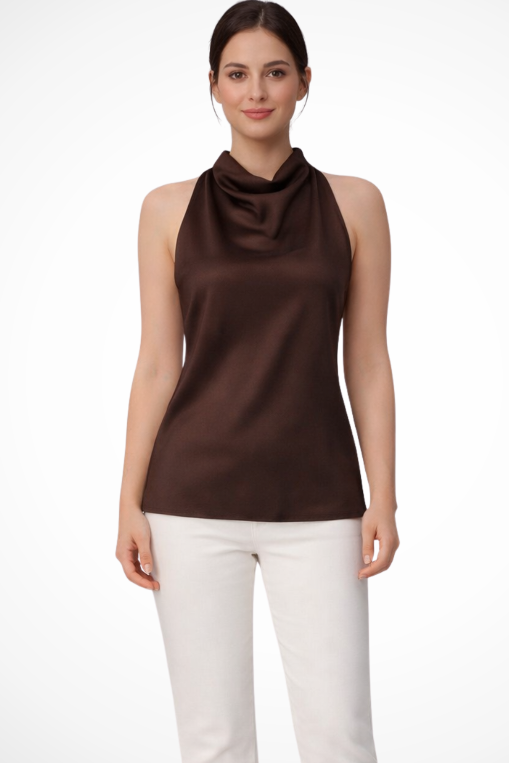 mujer satinado de tirantes halter ajustado - Mavetta
