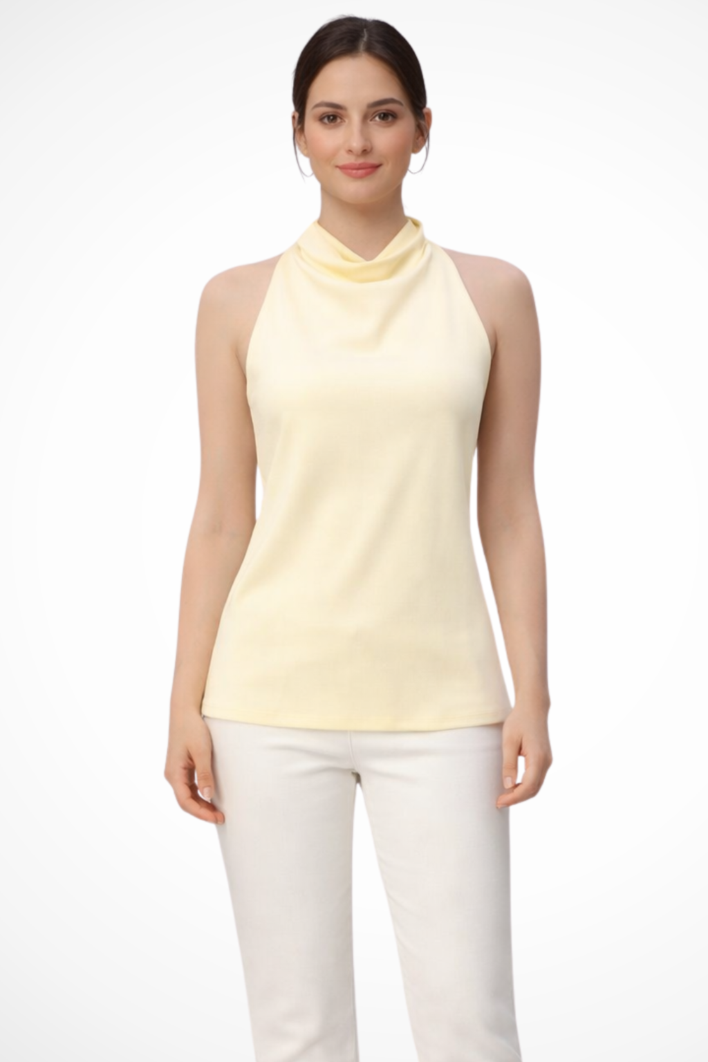 mujer satinado de tirantes halter ajustado