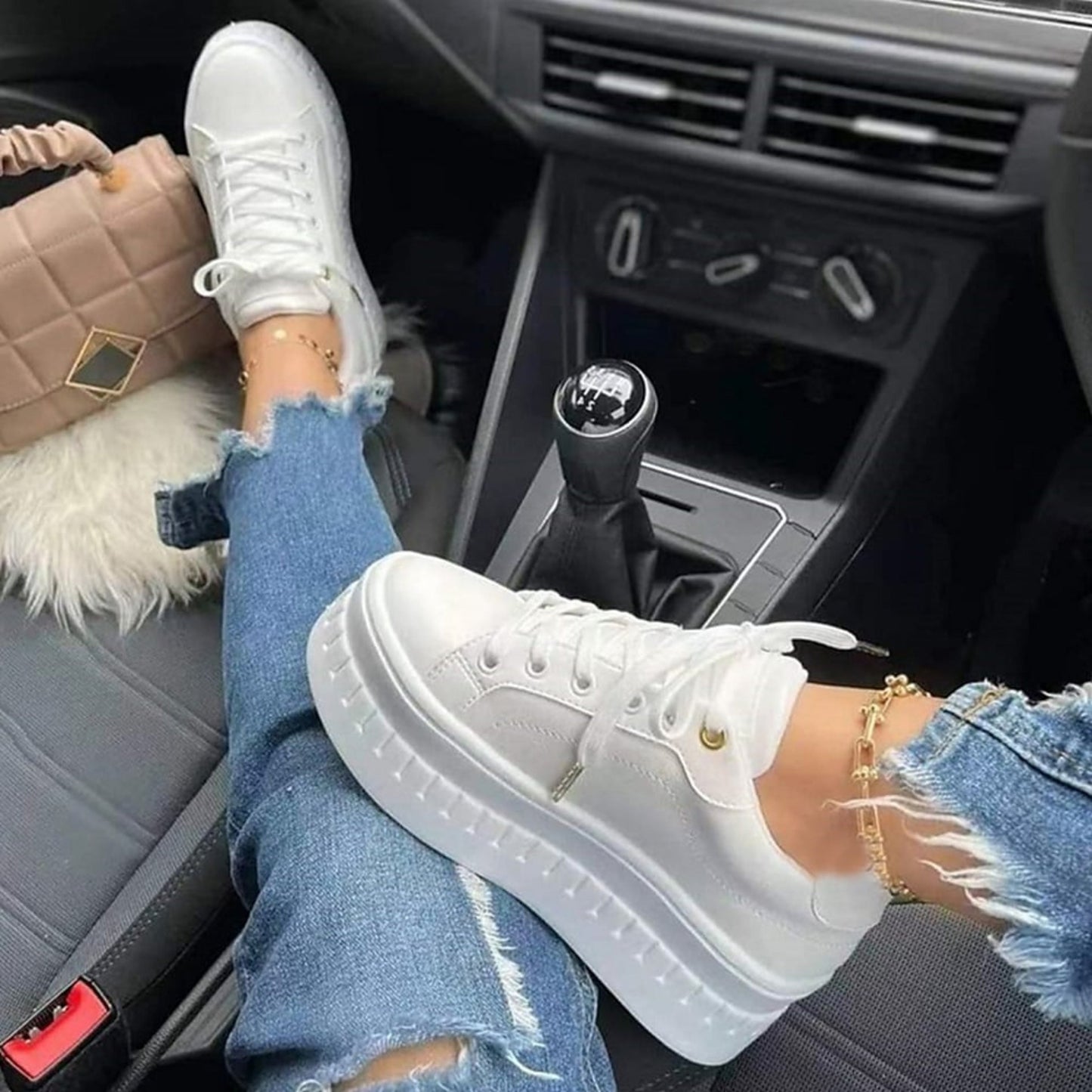 Zapatillas Mujer con Suela Gruesa Diseño Moderno
