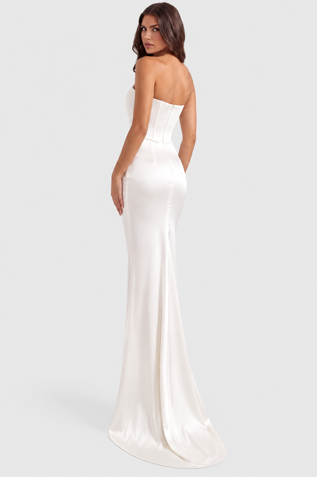 Vestido largo mujer con corsé estructurado