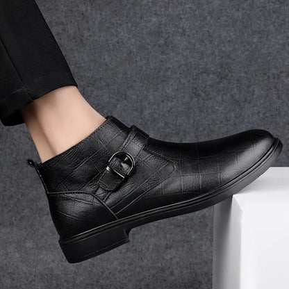 Botines hombre de cuero con cremallera estilo casual cómodos