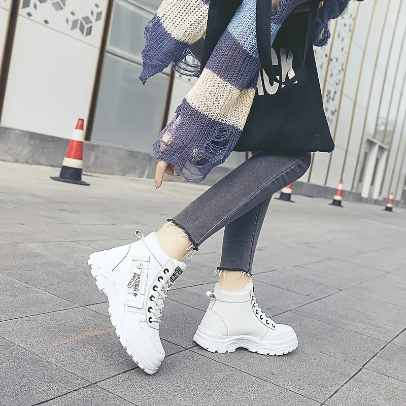 Botines mujer de invierno con estampado y puntera redonda