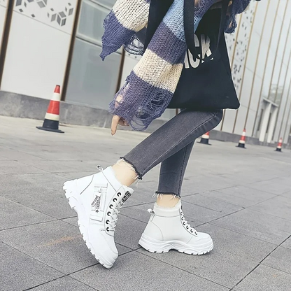 Botines mujer de invierno con estampado y puntera redonda