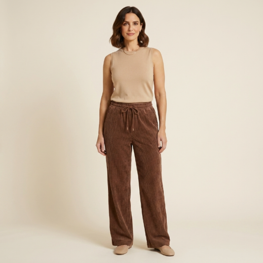 Pantalones Mujer de Pana Holgados Estilo Desenfadado - Mavetta