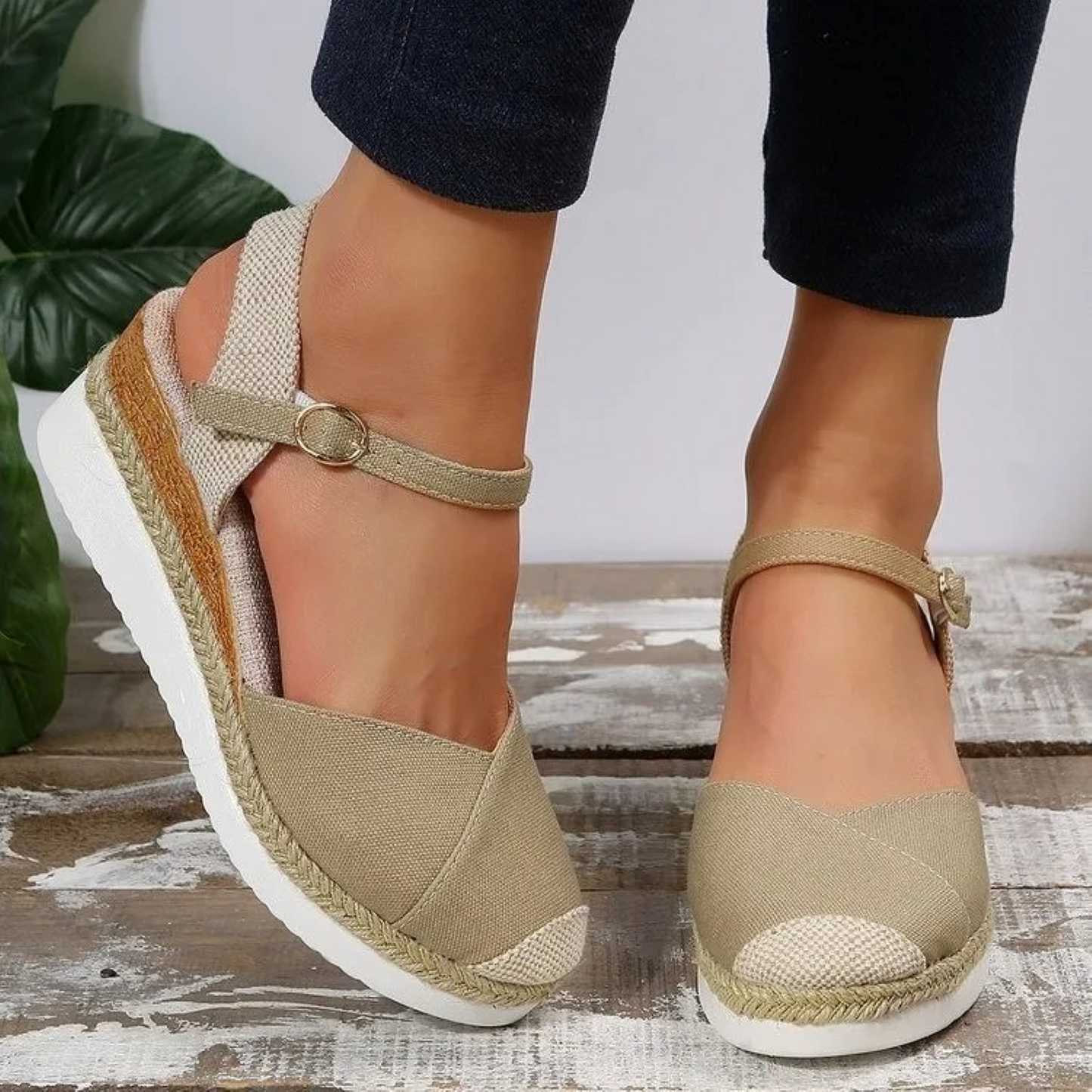 Sandalias Mujer Verano Cierre Hebilla Suela Cómoda