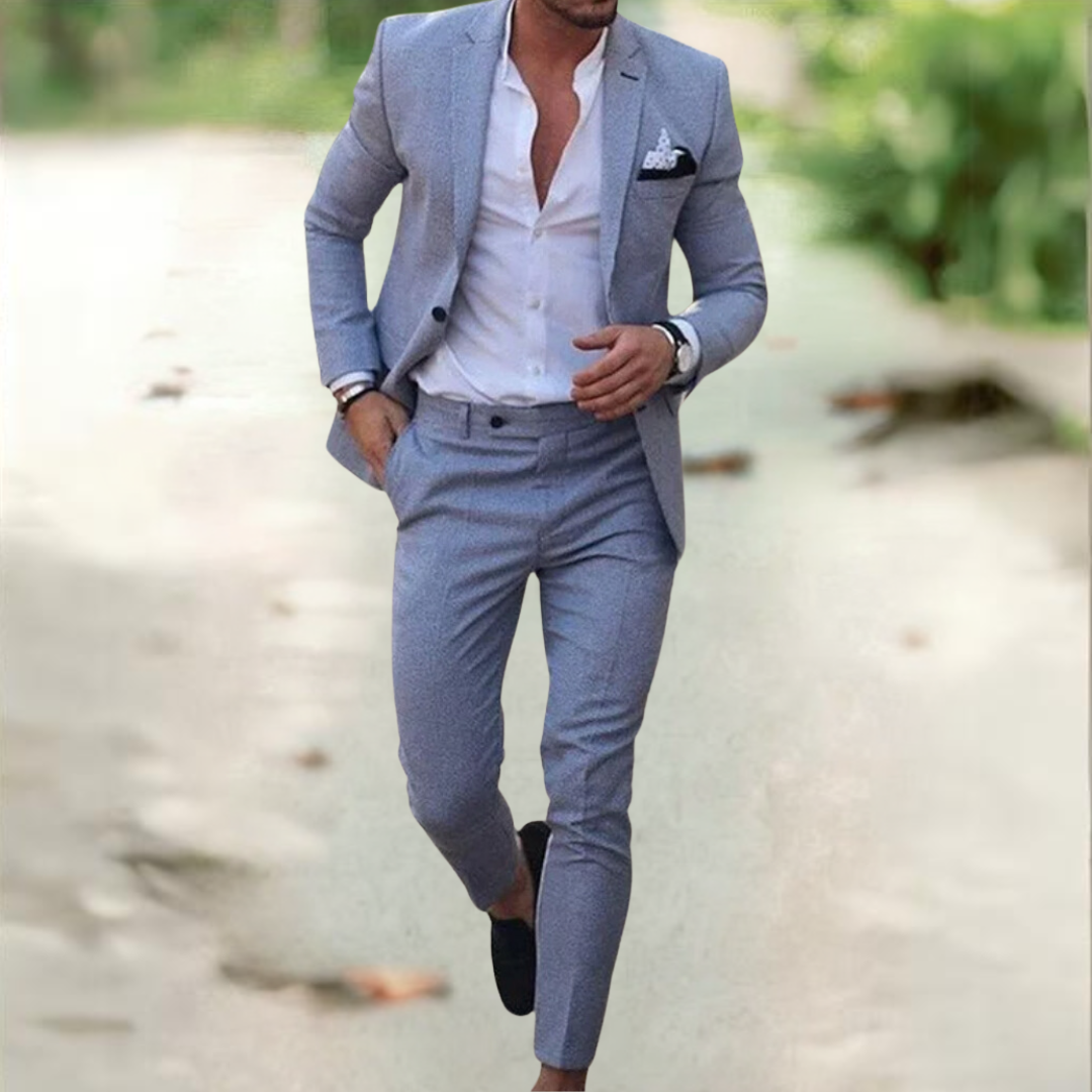 Traje Hombre Dos Piezas Tela Formal Corte Clásico