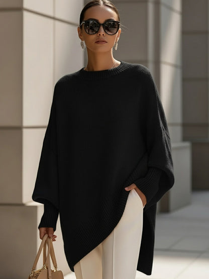 Jersey mujer oversize suave manga ancha corte amplio