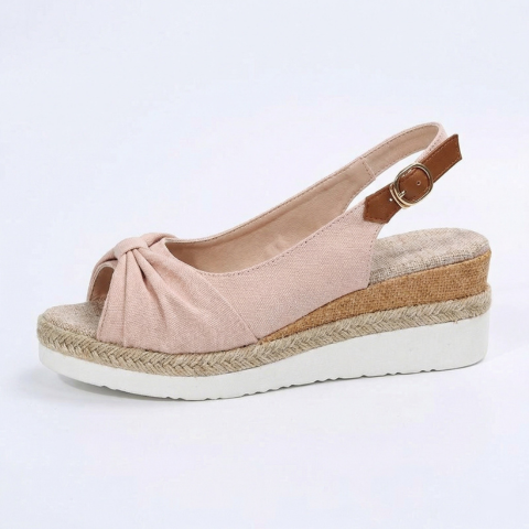 Sandalias Mujer Cuña Plataforma Comoda Cierre Hebilla Casual
