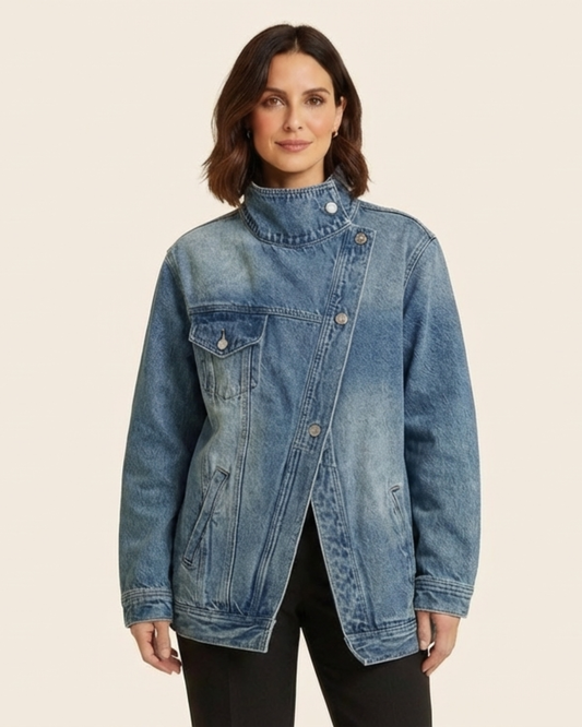 Chaqueta Urbana Mujer Asimétrica con Botones - Mavetta