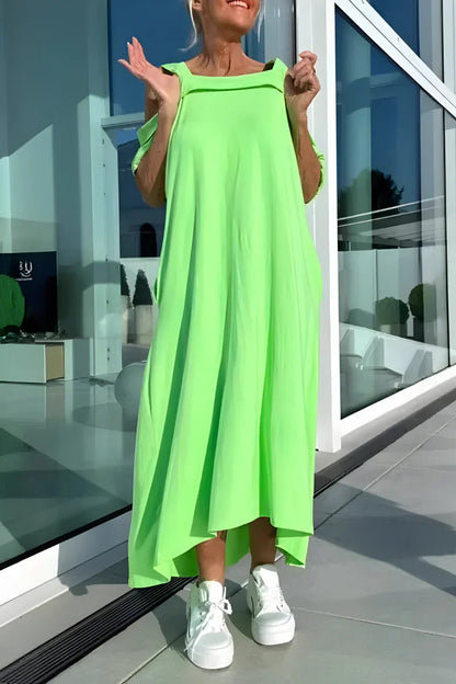 Vestido largo mujer verano hombros descubiertos