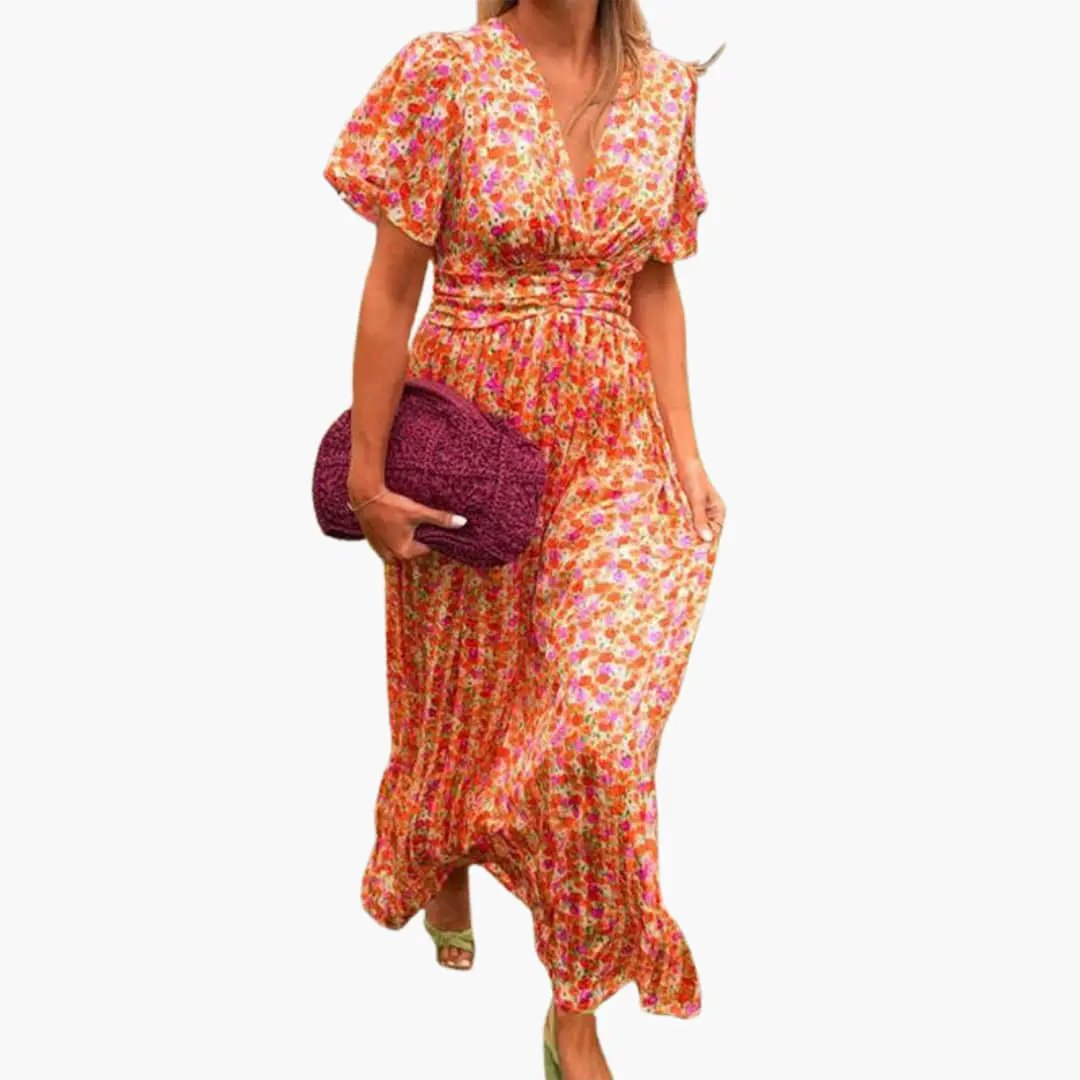 Vestido maxi mujer cruzado con escote en V