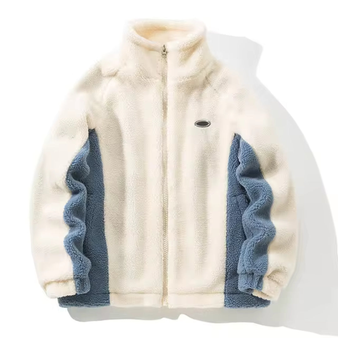 Chaqueta Hombre de Tejido Polar Cálido Estilo Vintage