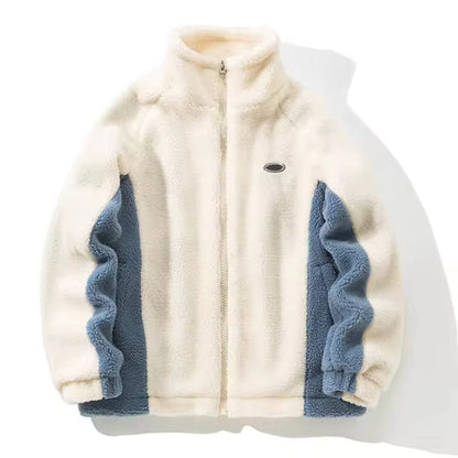 Chaqueta Hombre de Tejido Polar Cálido Estilo Vintage