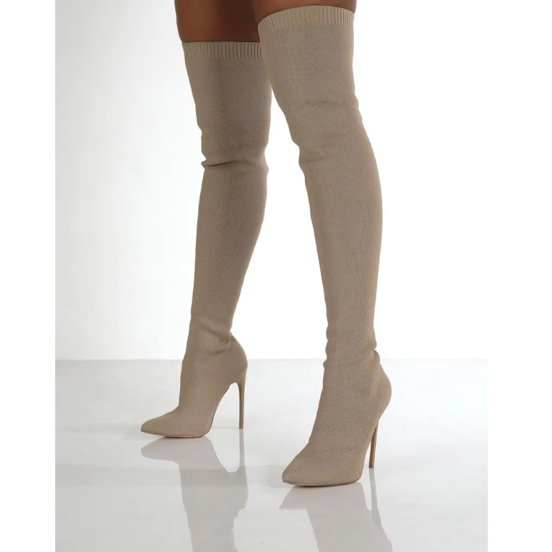 Botas altas mujer ligeras tacón alto overknee
