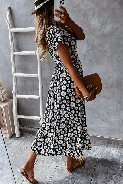 Vestido Mujer Verano Escote en V